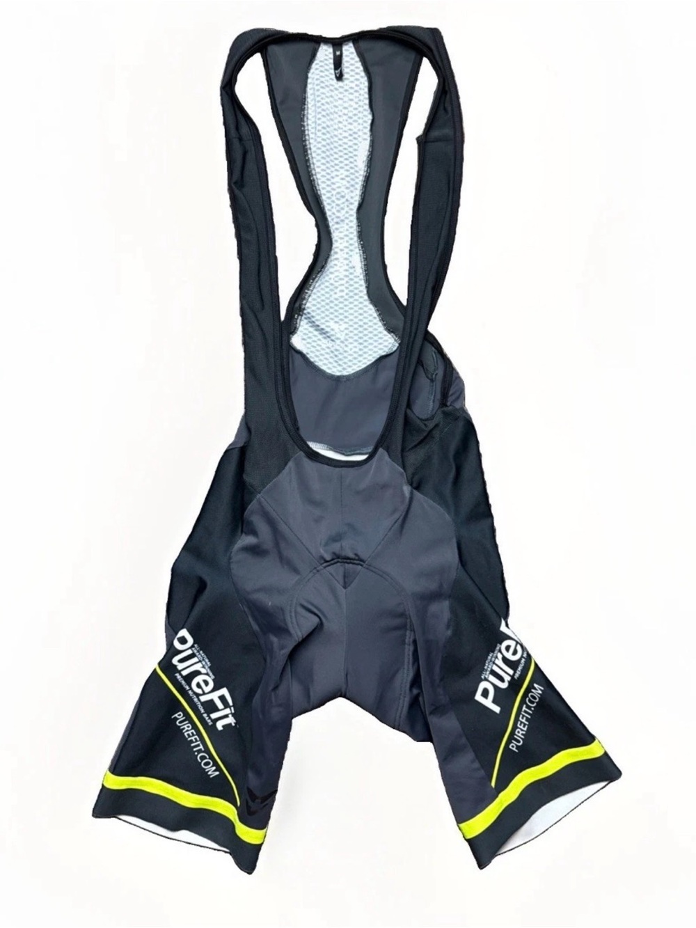 CUORE Padded Cycling Bib Shorts Mens M Yellow Black Bicycle